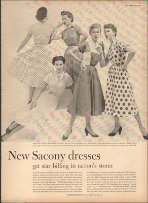 1952 Magazine Fashion Page Dresses Retro Fashion 110719 | eBay