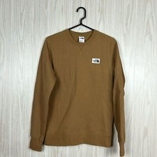 The North Face Men's Long Sleeve Heritage Patch Crew Brown Utility Sweatshirt, S