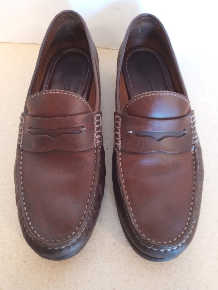 Trask Sz 9 M Brandy Brown Handsewn Leather Penny Loafer  display picture 1