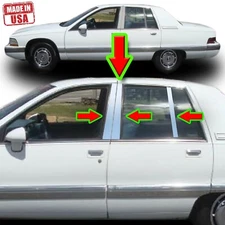 Chrome Pillar Trim for Buick Roadmaster (4dr) 92-96 6pc Set Door Cover Post