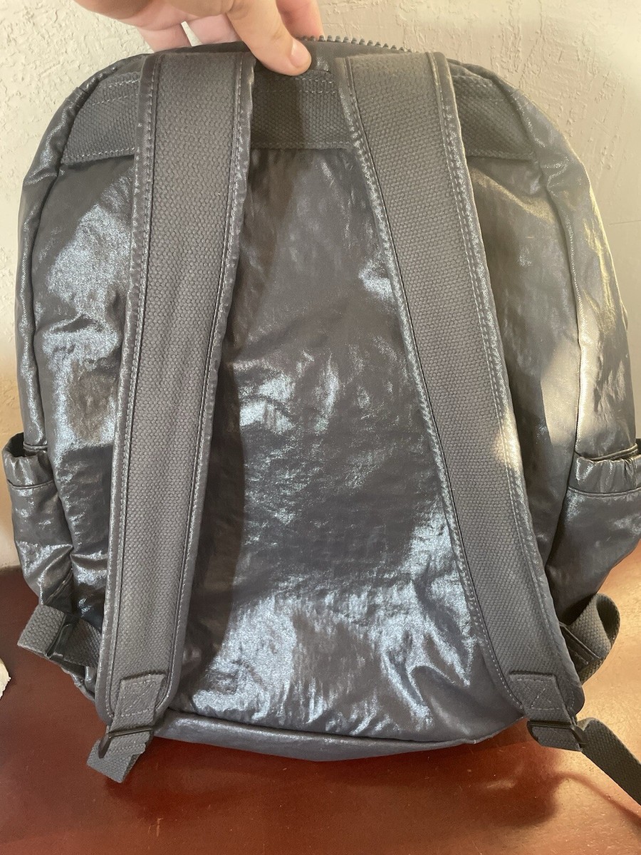 Kipling Metallic Silver Pewter Coated Nylon Large Full Size  display picture 2