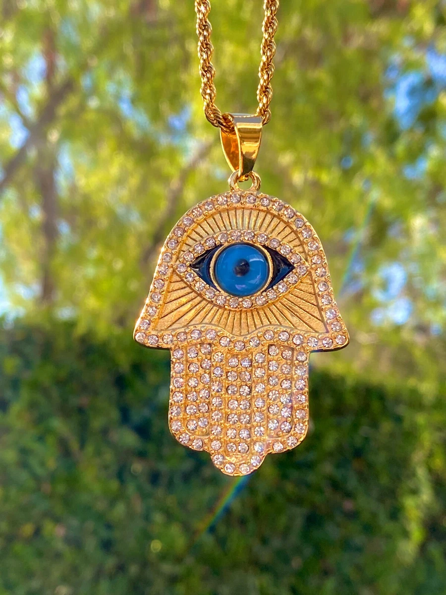 Hand of fatima necklace 14k gold sale