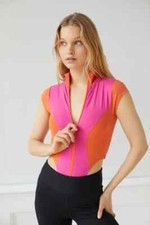 Out From Under Urban Outfitters Samira Bodysuit Top High Neck Zip-Up S 284846