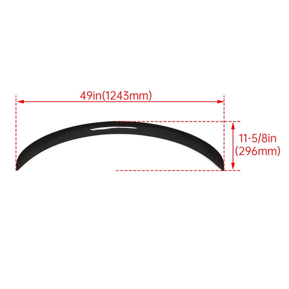 HECASA For 2017-2023 Tesla Model 3 Rear Trunk Lip Spoiler Wing - Gloss Black Foto 2 de 4