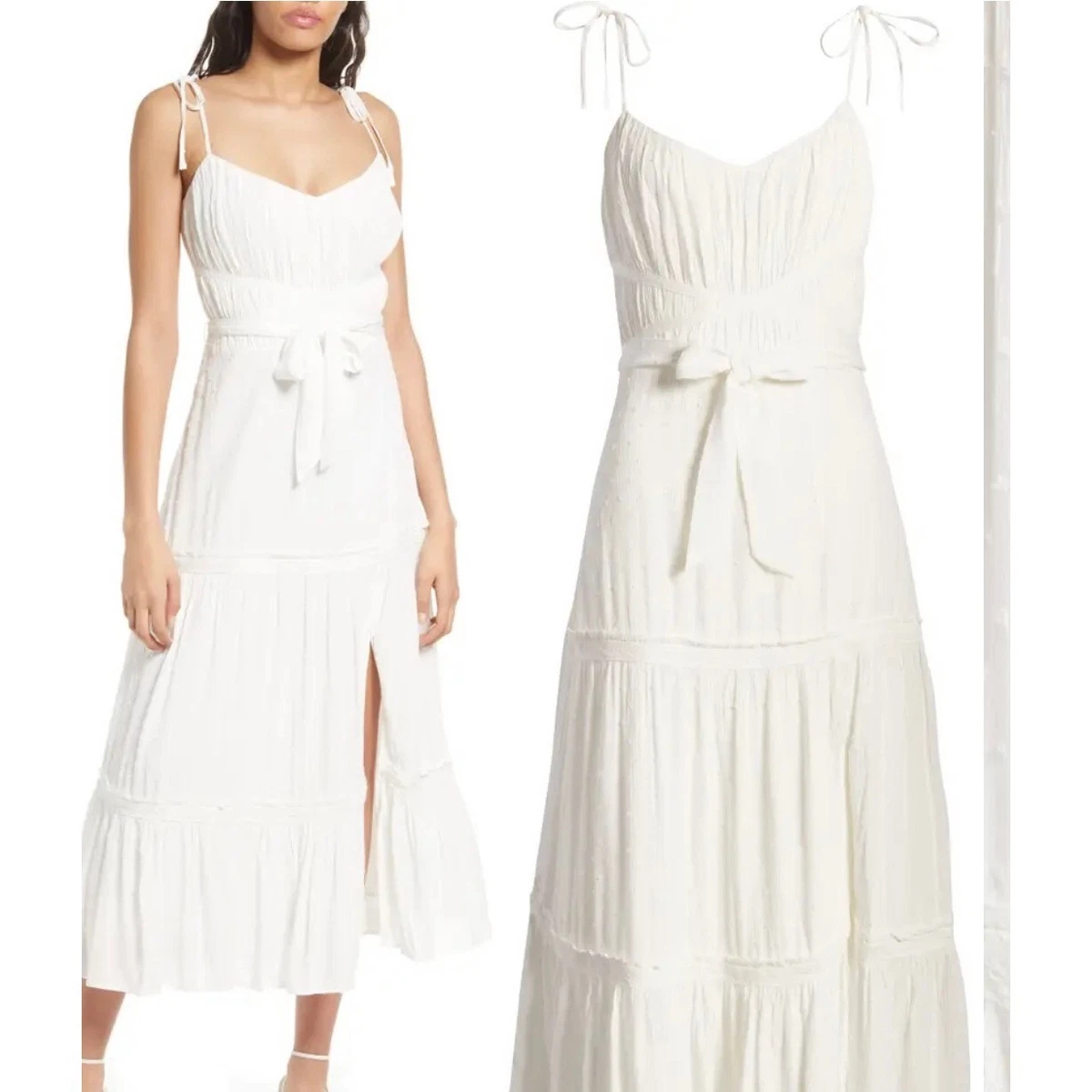 White midi sale flowy dress