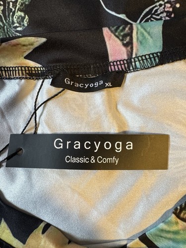 Nuevo Pullover Ligero Gracyoga Clásico y Cómodo Floral Sobre Negro Talla XL - Imagen 4 de 5