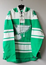 New NHL St. Louis Blues Lacer style Shamrock mid weight cotton hoodie men's XXL