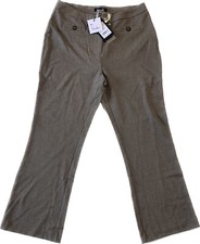 Nicole Miller Dress Pants Size 8 Black/Beige Herringbone Pattern NWT MP3F16826