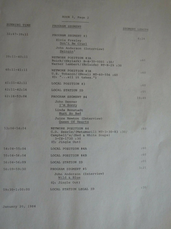 Solid Gold Country January 20 1984 country music radio show 3 LP set. Near Mint - Image 3 of 4