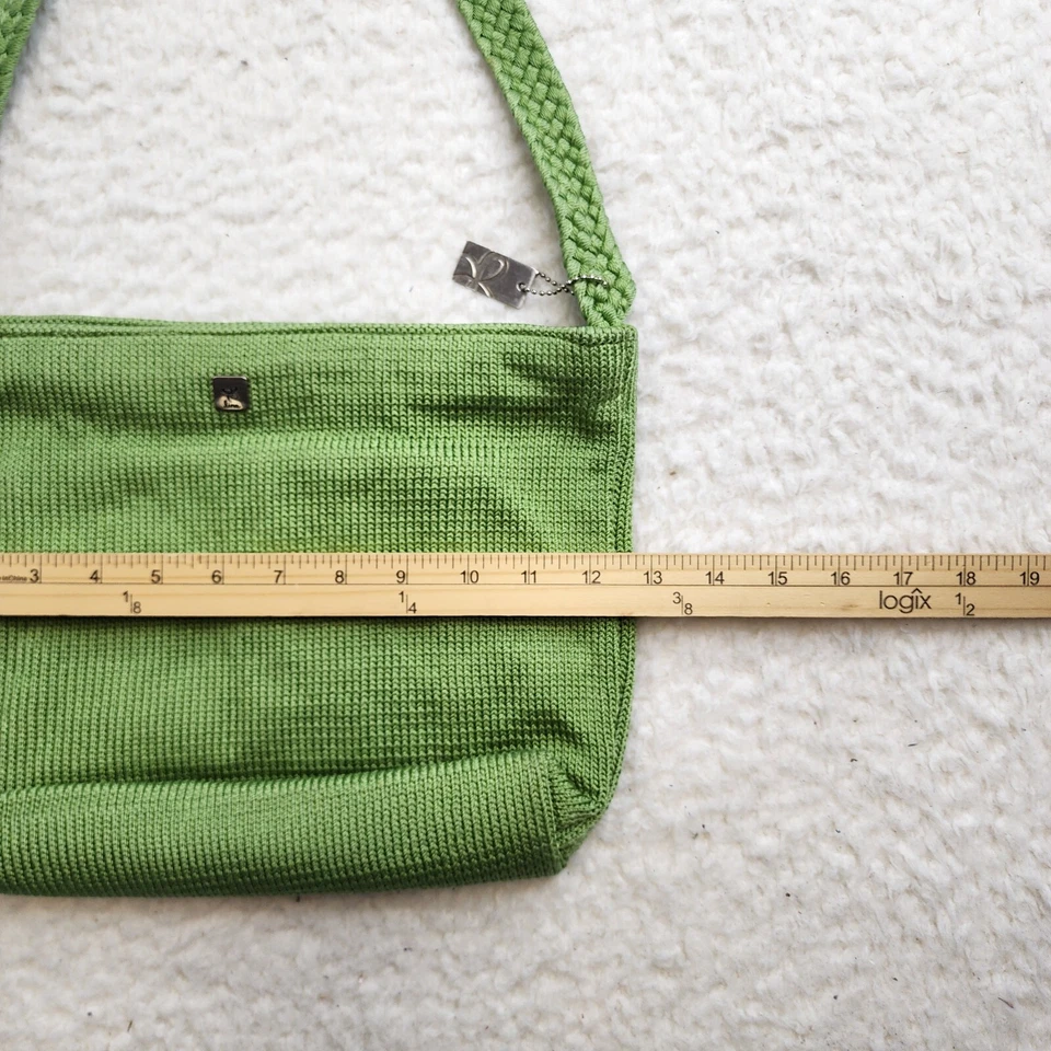 Bolso de Mano Lina Verde Tejido Asa Trenzada Bolso de Hombro Verano Boho Cottage Foto 2 de 4