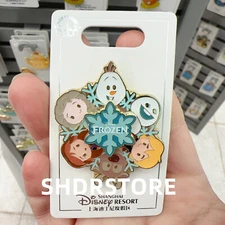 Disney pin 2025 authentic frozen anna elsa olaf spinner shanghai disneyland