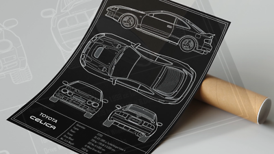 Toyota Celica ST205 GT-FOUR Blueprint Poster | eBay