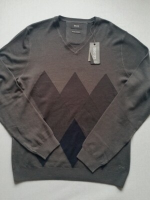 BRAX  Pullover Herren grau Schurwolle Gr.52***NEU*