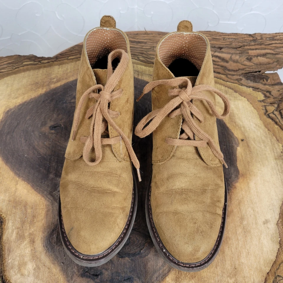 Cole Haan Niños Botines Talla 2 Marrón Gamuza Con Cordones Punta Almendra Zapatos Chukka Foto 4 de 4