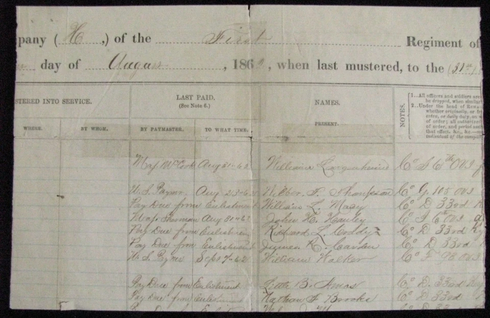 CIVIL WAR MARYLAND GENERAL JAMES COOPER AUTOGRAPH CAMP CHASE OHIO 1862 Foto 3 de 3