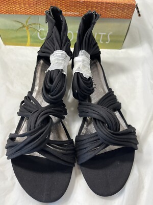 Coconuts By Matisse Tornado black sandals zip lace up new