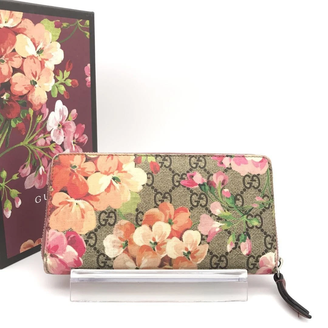 Portefeuille Gucci Blooms GG Supreme en cuir rouge 7,3 x 3,9 pouces d'occasion