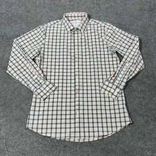 Mizzen Main Shirt Mens Medium Trim Fit Leeward Stretch Plaid Button Down