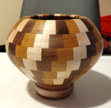 Hand Turned Hand crafted SKB Segmented Wood Bowl Hot Air Balloon