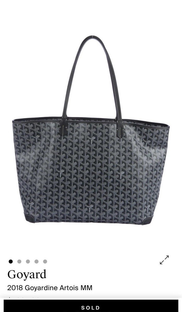 即日発送*極美品 GOYARD ブラック/ホワイト Goyard Artois MM 2018 Zipper Tote Bag Canvas Leather | eBay