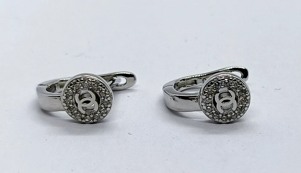 Orecchini donna argento 925 oro bianco modello zirconi bianchi - Immagine 3 di 4