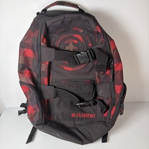 Element Mohave Skateboard Backpack Red Plaid Skateboard Carrying Bag