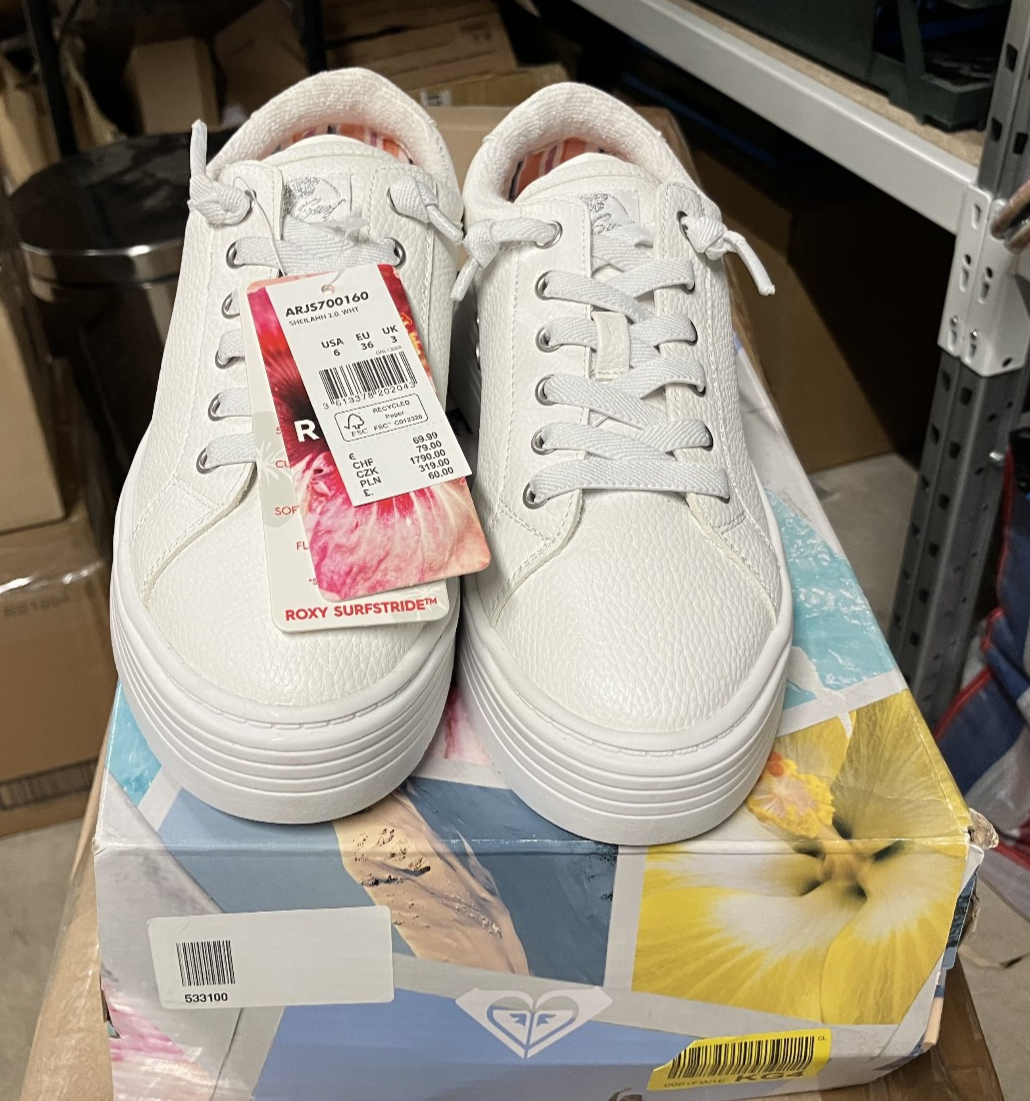 Baskets Plateforme Roxy Sheilahh 2.0 - Blanc - Pointure 36 - Neuves Avec Emballage