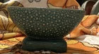 Mid-Century Brush USA McCoy Green Speckled Footed Planter Bowl #821