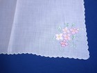 6 MADEIRA HAND EMBROIDERY  APPLIQUED WHITE LINEN DINNER NAPKINS 18 1/2" x 18" — photo 5