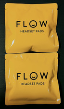 FLOW Headset 4 Pads (2 pack X 2) Cellulose Pads~ Saline Solution Mix ~BB:04-2028