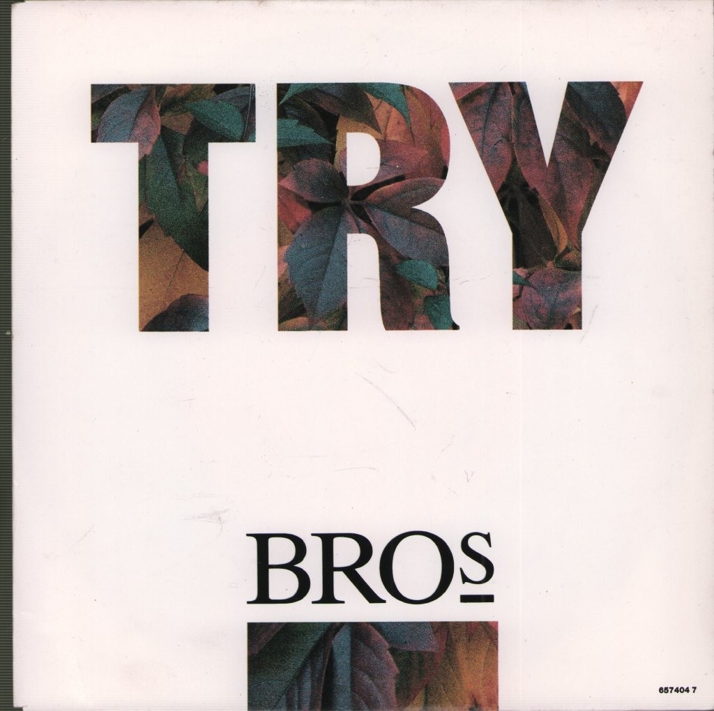 Bros Try 7"" vinyl Netherlands Columbia 1991 B/w shelter pic sleeve 6574047