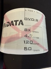 50 Pack RiDATA DVD-R 8x Speed 4.7 GB 120 Minutes 50 Discs New Sealed