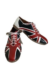 Men’s Ikon Original Union Jack Red/White/Blue Mod Jam Shoes, UK Size 11,