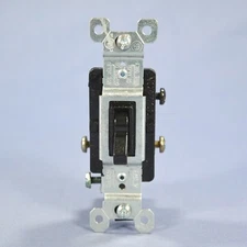 Pass & Seymour Black RESIDENTIAL 3-Way Toggle Wall Light Switch 15A Bulk 663-BKG