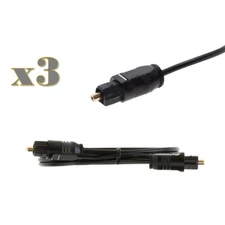 3-Pack - 1.5FT Toslink Digital Optical Audio Cable SPDIF Fiber Optic Sound Cord
