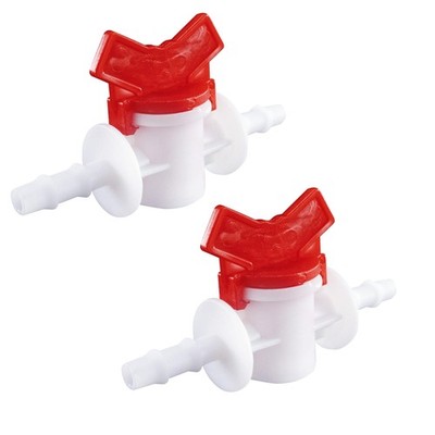 2PCS 3/8'' Drip Irrigation Barbed Valve  Shut-Off Plastic Switch Hose Connectors
