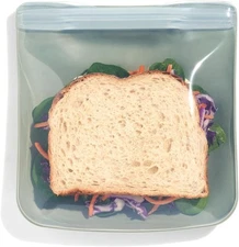 W&P Porter Silicone Reusable Storage Bag, Sandwich (34oz Sandwich, Sage 