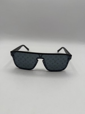 Auth Louis Vuitton Men's LV Waimea Square Sunglasses Black Frame Monogram Lens