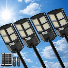 4Pk Outdoor Street Lamps Dusk To Dawn Super Bright LED Motion Sensing Solar 500w