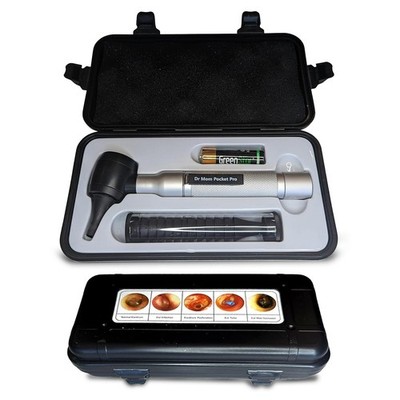 LED Pocket Otoscope with Adult & Pediatric Specula, Battery & Case