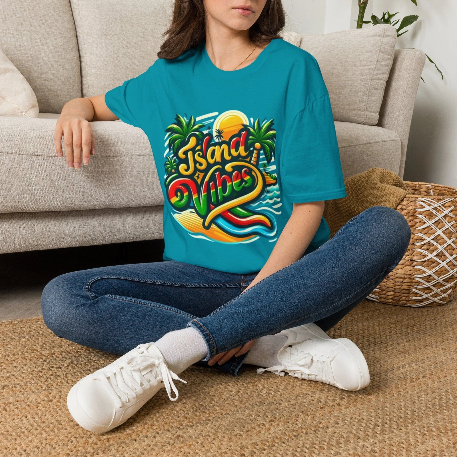 Island Vibes quote T-Shirt | Tropical Typography