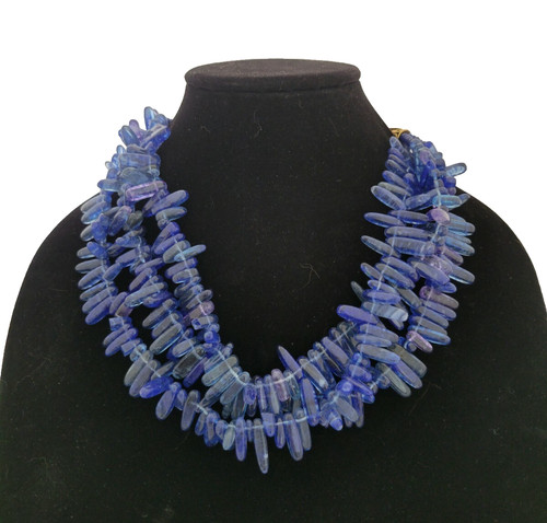 Betsy Pittard Designs BPD Blue Triple Strand Statement Necklace