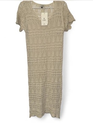 Floris Organic Crotchet Maxi Dress Made in Italy  New with Tags  Size S/M