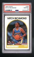 Hoops 1989-90 NBA Hoops Mitch Richmond Rookie #260 Warriors PSA Graded Card. rookie card picture