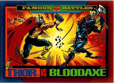 1993 Skybox Marvel Universe Impel - Famous Battles: Thor vs Bloodaxe #170