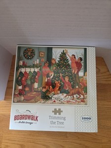 2024 Sealed Boardwalk Puzzle Company Trimming the Tree Christmas 1000 Pcs Jigsaw