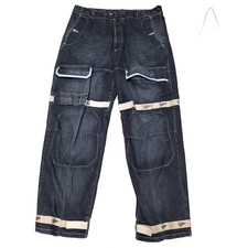 Marithe Francois Girbaud Taped Para Shuttle Jeans Mens Size 38x34 Blue Denim