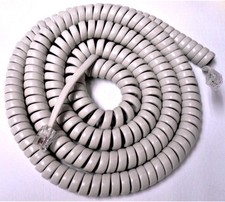 AT T Phone Handset Cord 100 130 690 700 722 821 925 Curly Off White Long 25Ft
