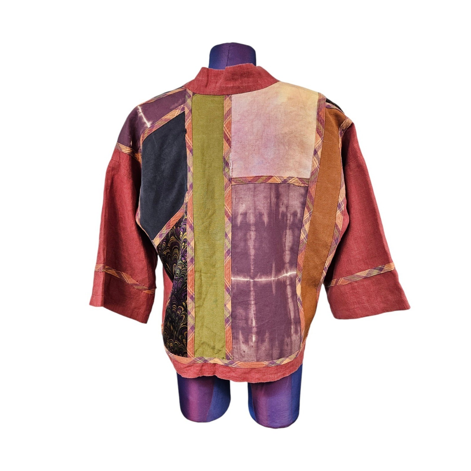 Rochester Folk Art Guild Rust Patchwork Kimono Ja… - image 7
