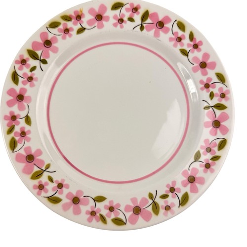 Mikasa Mediterrania Petals Small Salad Plates Set Of 4 Pink Flowers Retro 7 5/8" - Picture 2 of 15